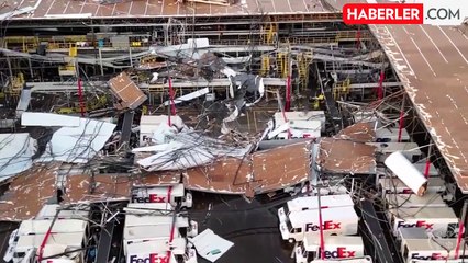 ABD'deki hortumda kargo deposu çöktü: 50 kişi mahsur kaldı