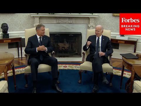 JUST IN: President Biden Holds A Meeting With President Klaus Iohannis Of Romania In The Oval Office