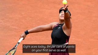 Osaka thrilled to get through Rome opener in two sets