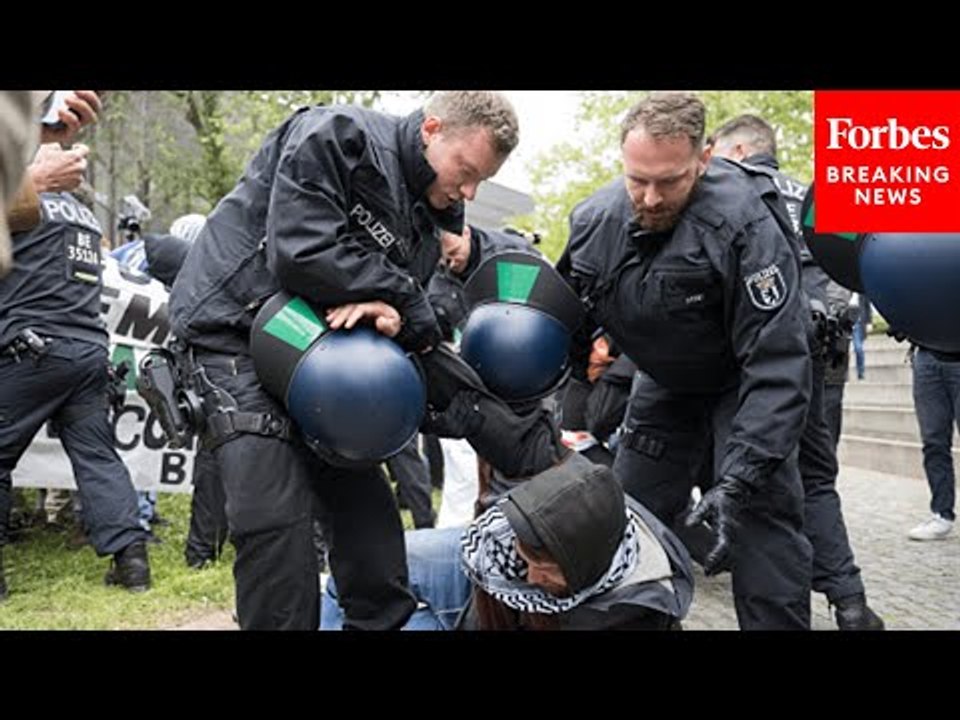 JUST IN: German Police Detain Pro-Palestine Protestors At FU Berlin