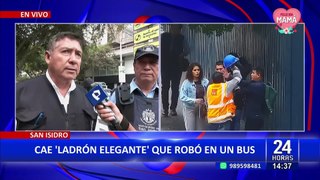 San Isidro: delincuente se viste elegante para robar celular dentro de un bus del corredor azul