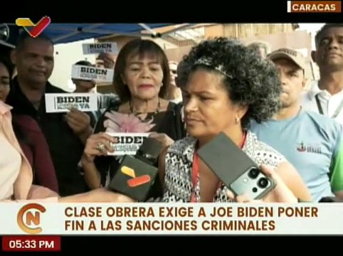 Caracas | Clase Obrera exige a EE.UU. el levantamiento de las sanciones contra Venezuela