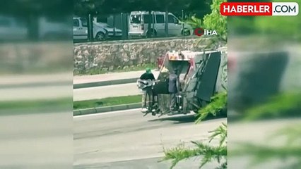 İşini aşkla yapan çöpçüden 'Rock yıldızını' aratmayacak görüntü