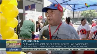 Trabajadores venezolanos exigen a EE.UU. levantar sanciones ilegales