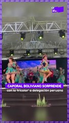 Caporal boliviano irrumpió con la tricolor mientras se presentaba una delegación peruana