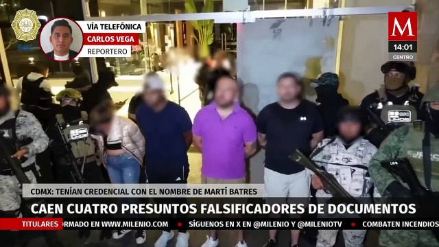 Caen cuatro falsificadores de documentos en CdMx; tenían credencial con el nombre de Martí Batres