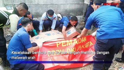 Terseret Lokomotif Kereta Api hingga 100 Meter, Pemotor di Jakarta Pusat Tewas