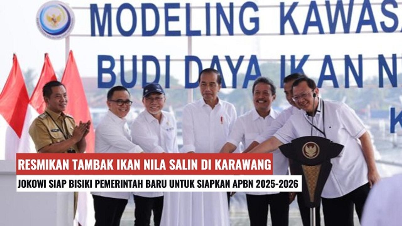 Presiden Jokowi Resmikan Modeling Tambak Ikan Nila Salin di Karawang