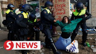 Amsterdam police break up pro-Palestinian student protest