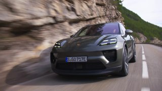 The new Porsche Macan 4 in Aventurine Green Metallic Driving Video