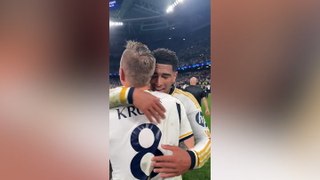 Emotional Jude Bellingham embraces Real Madrid teammates after reaching Champions League final