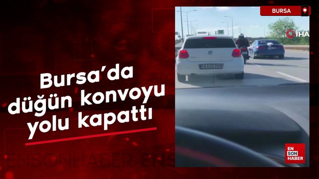 Bursa'da düğün konvoyu yolu kapattı, sürücüler çileden çıktı