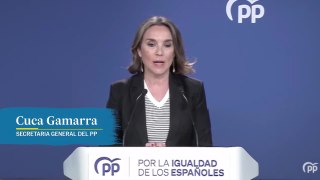 Cuca Gamarra exige a Sánchez la dimisión de Álvaro García