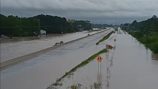 Person Documents Flooding of Roads in Texas