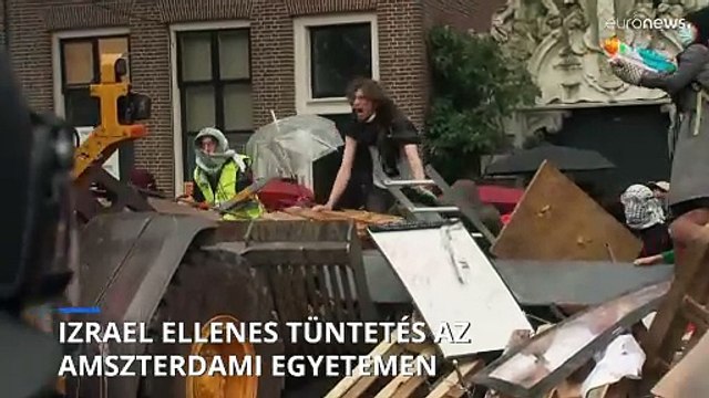Izrael ellenes tüntetés az amszterdami egyetemen