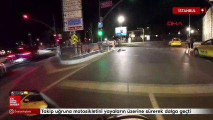 Motosikletini yayaların üstüne sürdü