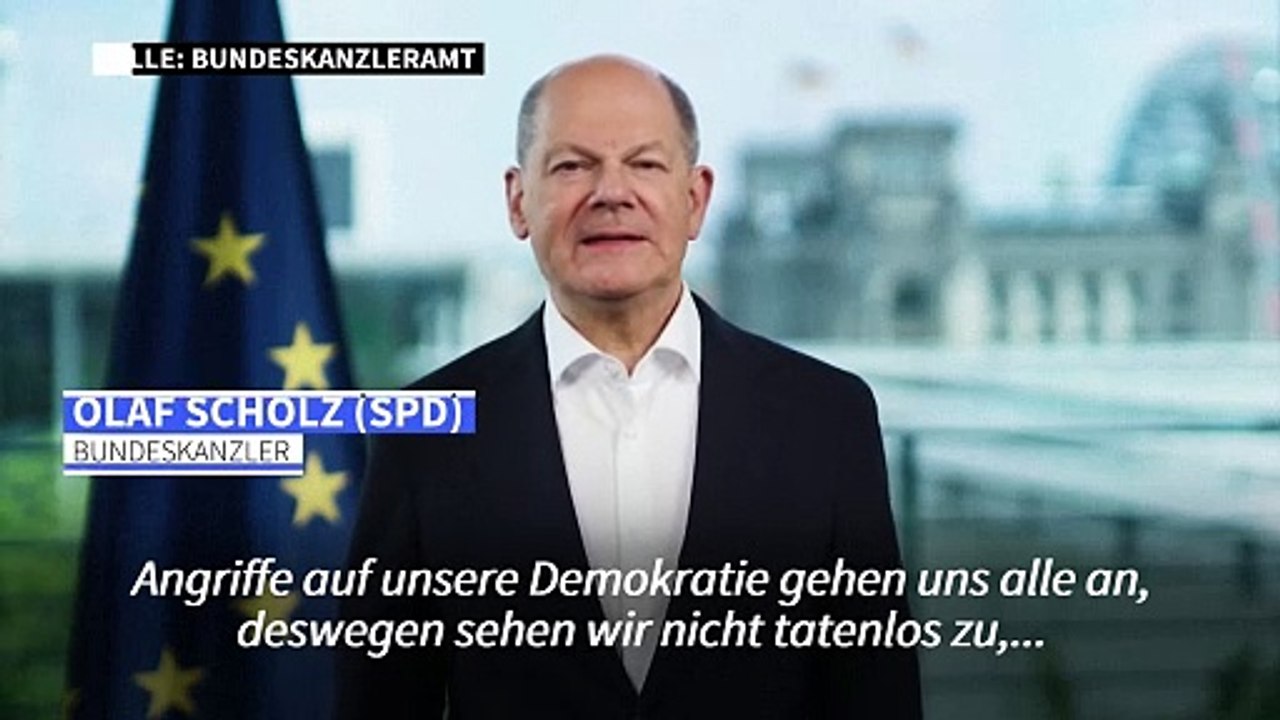 Scholz: "Wählen gehen" ist Antwort auf Angriffe auf unsere Demokratie