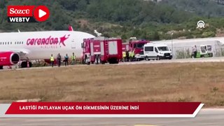 Havalimanında panik: Uçak ön dikmesi üzerine indi