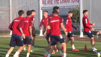 Olympiakos train ahead of Conference League semi-final second leg vs Aston Villa