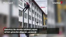 Okulda tatbikat yapan AFAD görevlisi düşerek yaralandı