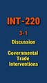 Mastering Governmental Trade Interventions: INT-220 3-1 Discussion Guide
