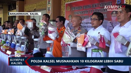 Polda Kalsel Musnahkan 10,6 Kilogram Sabu Hasil Tangkapan 3 Bulan dengan 44 Tersangka