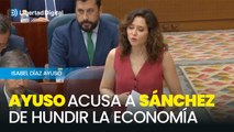 Ayuso acusa a Sánchez de ser responsable del 