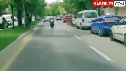 Motosiklet Sürücüsü Tehlikeli Yolculuk Yaptı