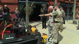 King meets Royal Engineers on visit to army training base