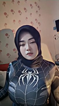 Hijab montok cosplay spider woman