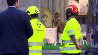 Cinco operarios heridos en el derrumbe en un edificio en Bilbao