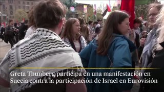 Greta Thunberg participa en una manifestación en Suecia contra la participación de Israel en Eurovisión