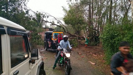 तेज अंधड़ के साथ हुई बारिश, गिरे ओले