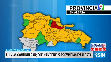 COE se mantiene en alerta ante la continuación de lluvias  | Primera Emisión SIN