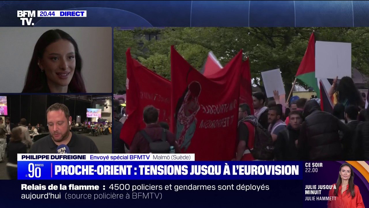 Eden Golan, la candidate israélienne à l'Eurovision, escortée par d'importants moyens policiers en raison des manifestations propalestiniennes