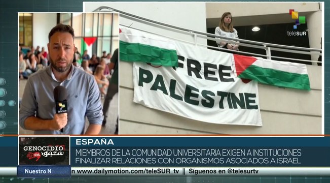 Estudiantes españoles marcharon en apoyo al pueblo palestino