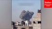 Smoke Rises Over Eastern Rafah, Gaza, After Israeli Strikes