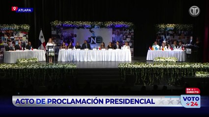 Discurso de la presidenta de la JNE, Nivia Rossana Castrellón, durante proclamación de Mulino