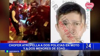 Cercado de Lima: permanece detenido chofer que atropelló a dos policías y dos menores