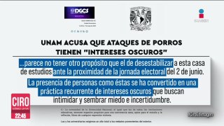 UNAM aseguró que agresiones en CCH Naucalpan son para desestabilizar a la universidad