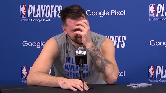 ¡Surrealista! La rueda de prensa de Doncic, interrumpida por unos gemidos: no sabe dónde meterse