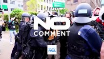 رویارویی پلیس ضد شورش هلند با حامیان فلسطینی‌ها در آمستردام