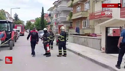 Çorum'da bir apartman dairesinde piknik tüpü patladı
