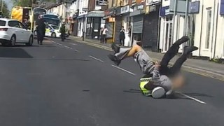 Suspect tackled to ground by Rochdale police officer after escaping from ambulance