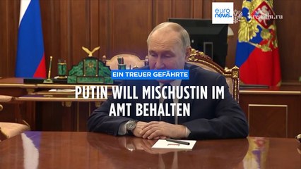 Download Video: Treuer Gefährte: Russlands Präsident Putin will Ministerpräsident Mischustin nahe bei sich behalten