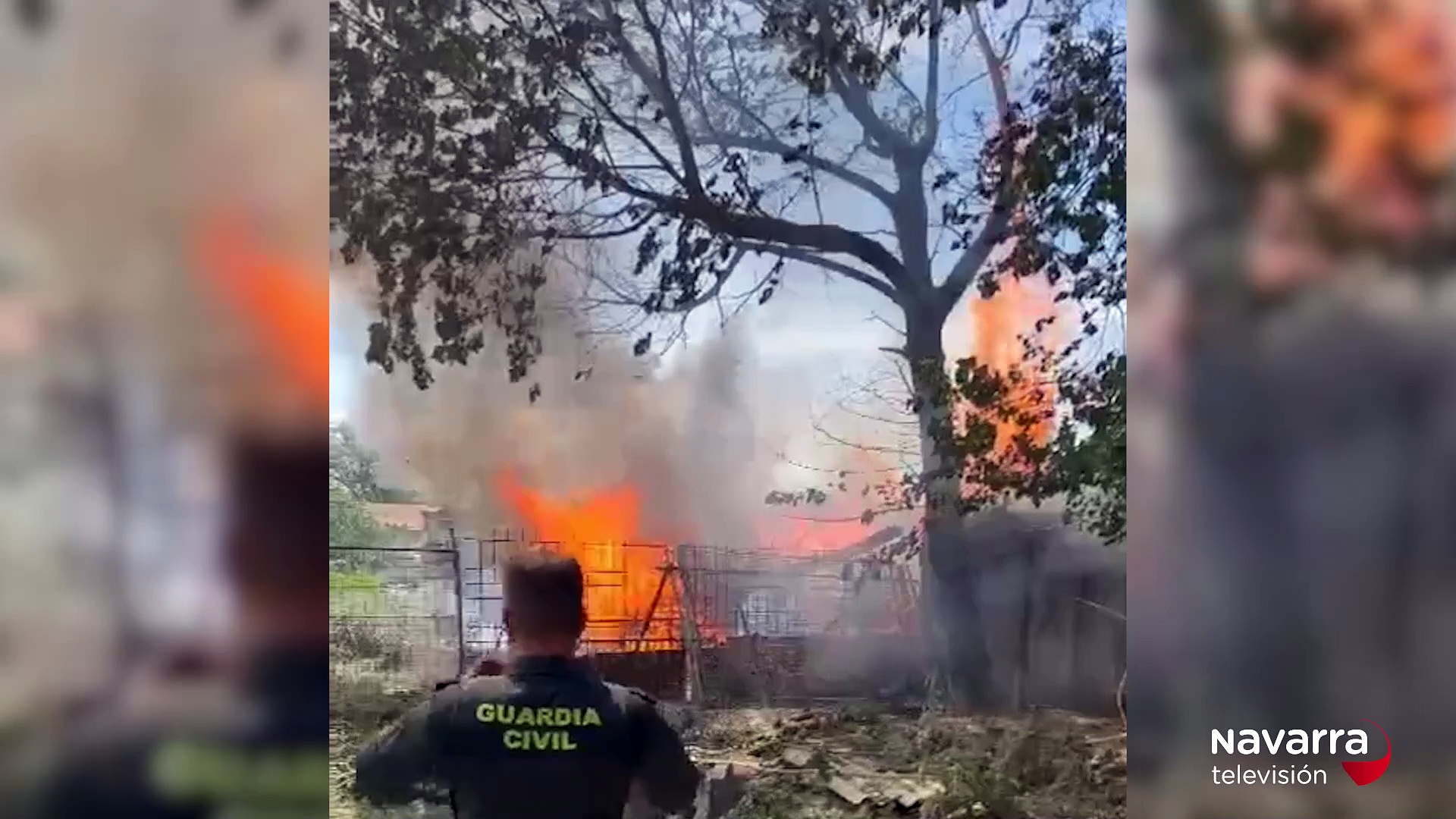 Un incendio en Marcilla calcina varias huertos