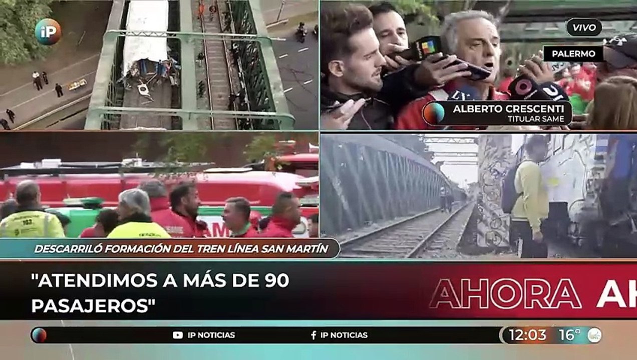 Alberto Crescenti sobre el accidente del FF.CC. San Martín: 90 pasajeros asistidos