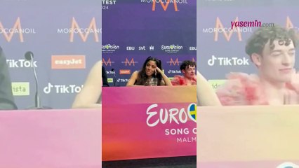 Yunan şarkıcı Marina Satti Eurovision'da İsrailli Eden Golan'ı tavırlarıyla protesto etti!