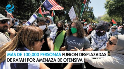 Más de 100,000 personas fueron desplazadas de Rafah por amenaza de ofensiva