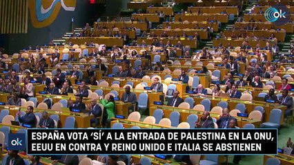 España vota ‘sí’ a la entrada de Palestina en la ONU, EEUU en contra y Reino Unido e Italia se abstienen